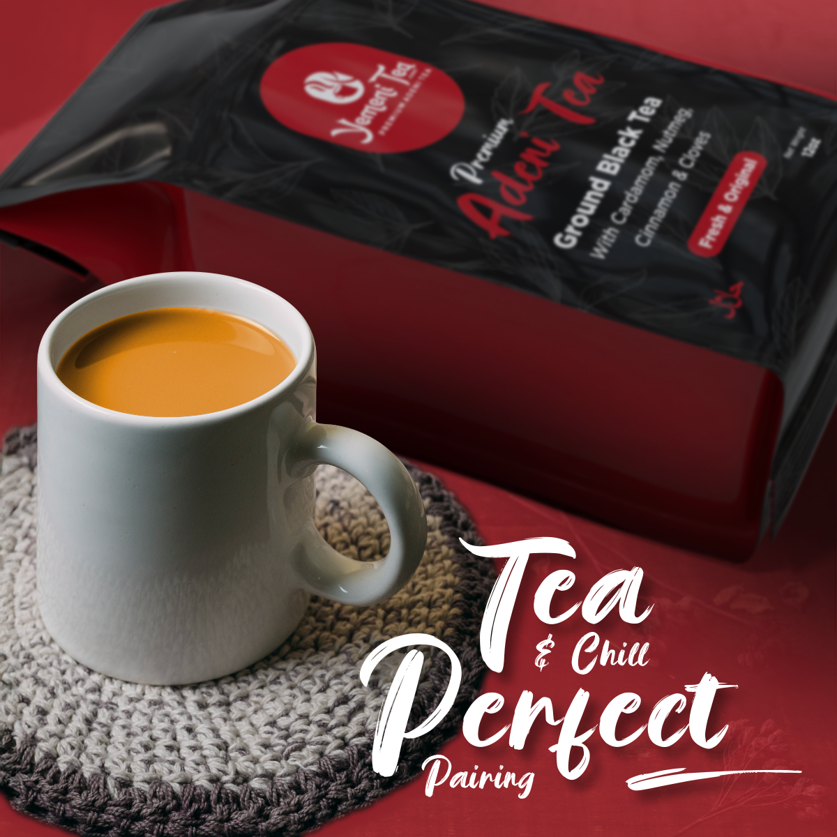 Premium Adeni Tea (Karak Chai) - Authentic Spiced Tea Blend with Cinnamon, Cardamom & Cloves